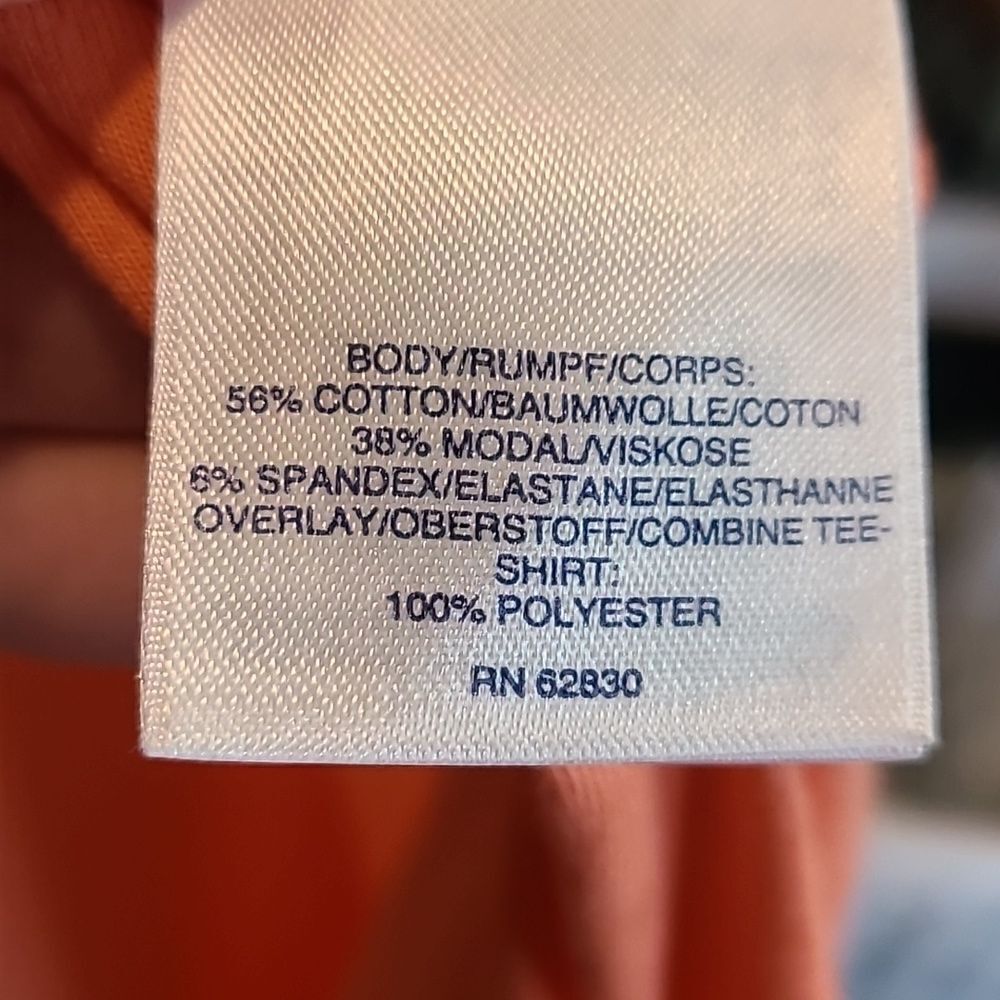 Lands end bright orange soft cotton stretch‎ tshirt with flowy back size large - Picture 5 of 8